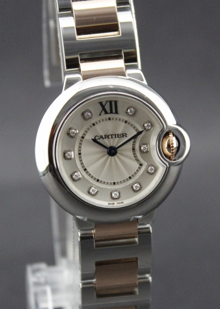(image for) Cartier Ballon Bleu Steel and 18K Rose Gold Ladies Watch / WE902030
